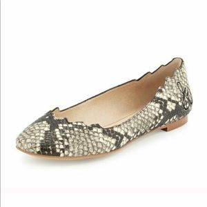 Sam Edelman Scalloped Snake Embossed Flats size 8